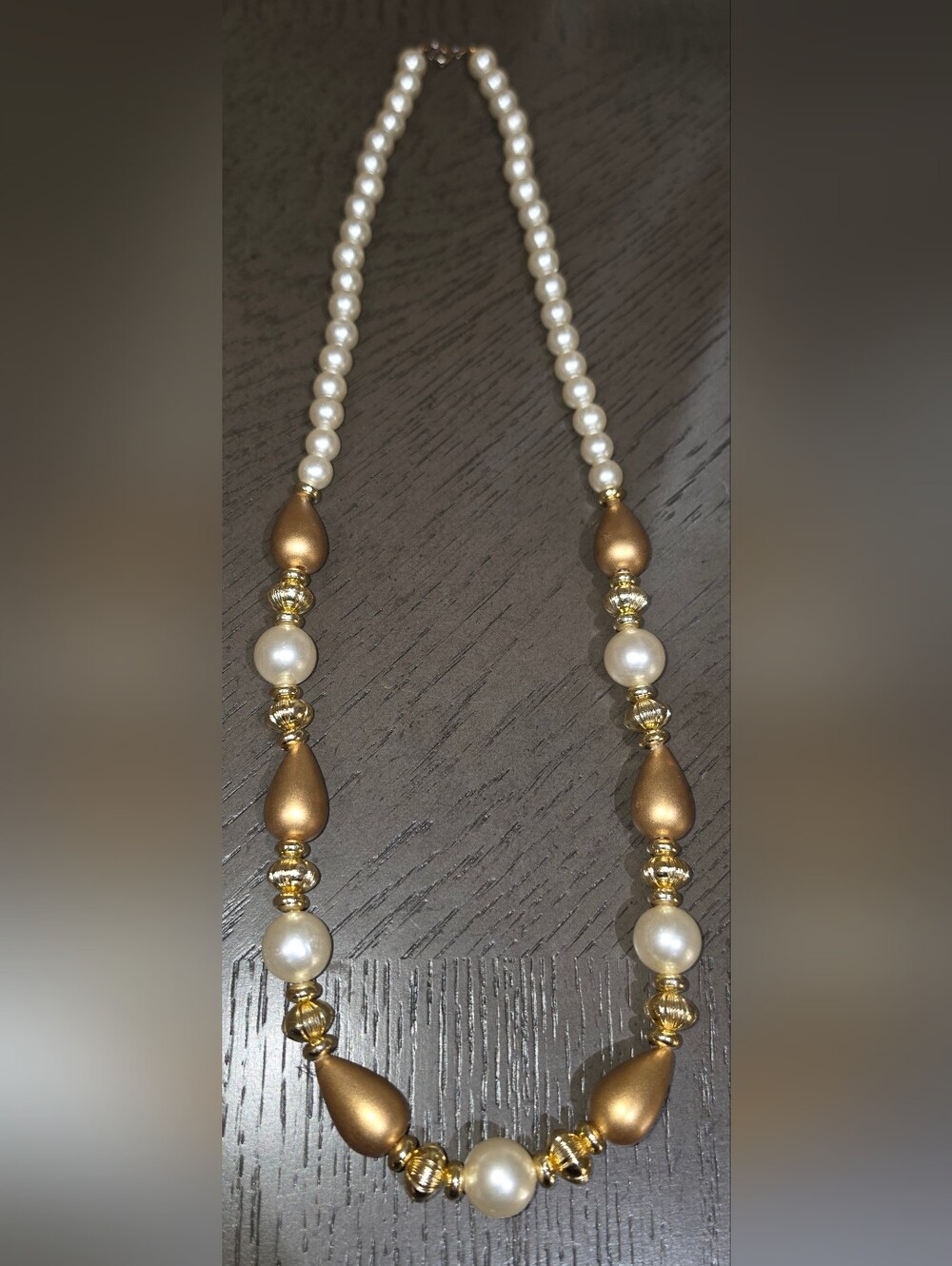Erica Lyons Gold and Pearl Drop Beaded Necklace - Women Jewelry